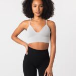 Clothing IE Alphalete Women Seamless Ribbed Bra Oyster Grey 2L440068