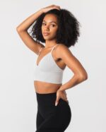Clothing IE Alphalete Women Seamless Ribbed Bra Oyster Grey 2L440068 - Image 3