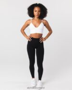 Clothing IE Alphalete Women Seamless Ribbed Bra White 2L440067 - Image 2
