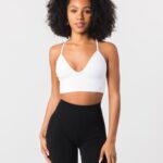 Clothing IE Alphalete Women Seamless Ribbed Bra White 2L440067