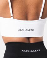 Clothing IE Alphalete Women Seamless Ribbed Bra White 2L440067 - Image 5