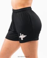Clothing IE Alphalete Women Signature Mesh Short 4" Black 2L4400306 - Image 3
