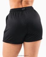 Clothing IE Alphalete Women Signature Mesh Short 4" Black/Sage 2L4400329 - Image 4