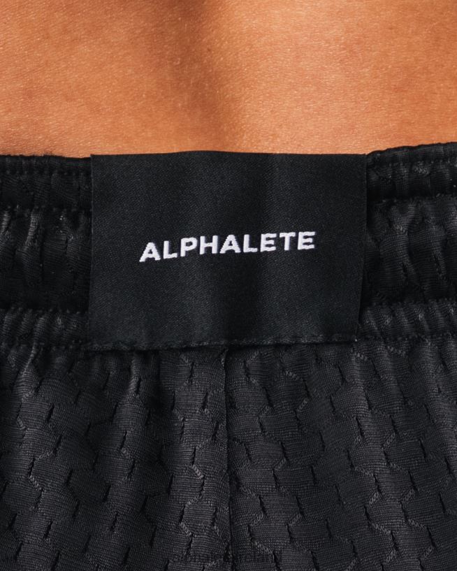 Clothing IE Alphalete Women Signature Mesh Short 4" Black/Sage 2L4400329 - Image 5
