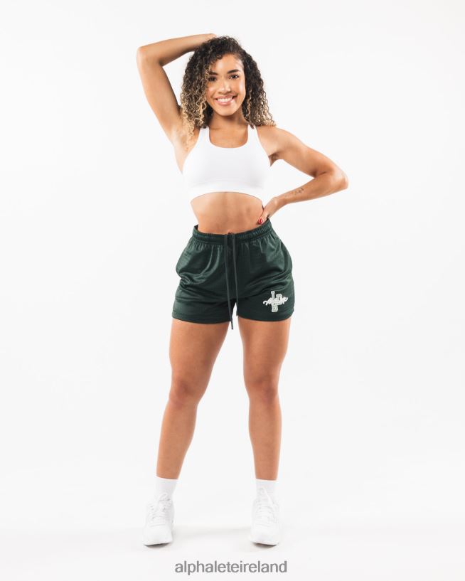 Clothing IE Alphalete Women Signature Mesh Short 4" Evergreen 2L4400327 - Image 2
