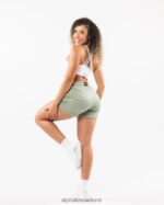 Clothing IE Alphalete Women Signature Mesh Short 4" Sage Green 2L4400328 - Image 2