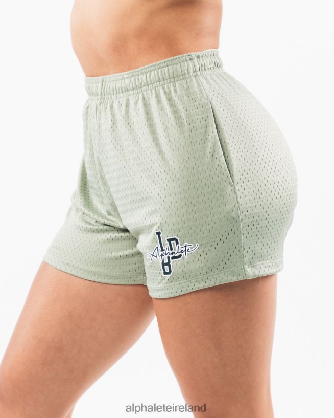 Clothing IE Alphalete Women Signature Mesh Short 4" Sage Green 2L4400328 - Image 3