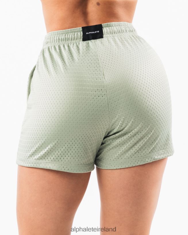 Clothing IE Alphalete Women Signature Mesh Short 4" Sage Green 2L4400328 - Image 4