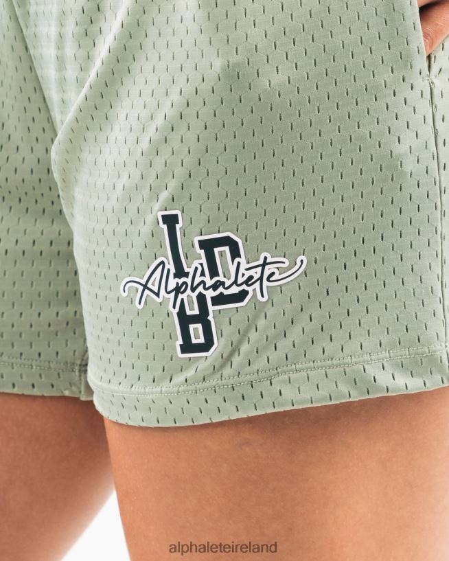 Clothing IE Alphalete Women Signature Mesh Short 4" Sage Green 2L4400328 - Image 6