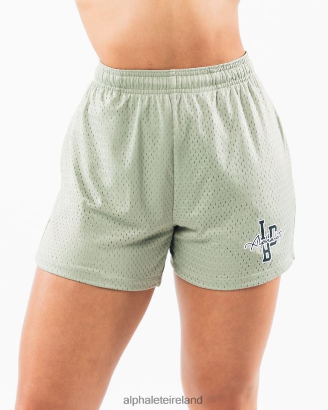 Clothing IE Alphalete Women Signature Mesh Short 4" Sage Green 2L4400328 - Image 1