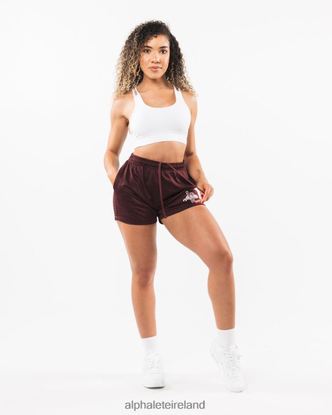 Clothing IE Alphalete Women Signature Mesh Short 4" Sangria Red 2L4400326 - Image 2