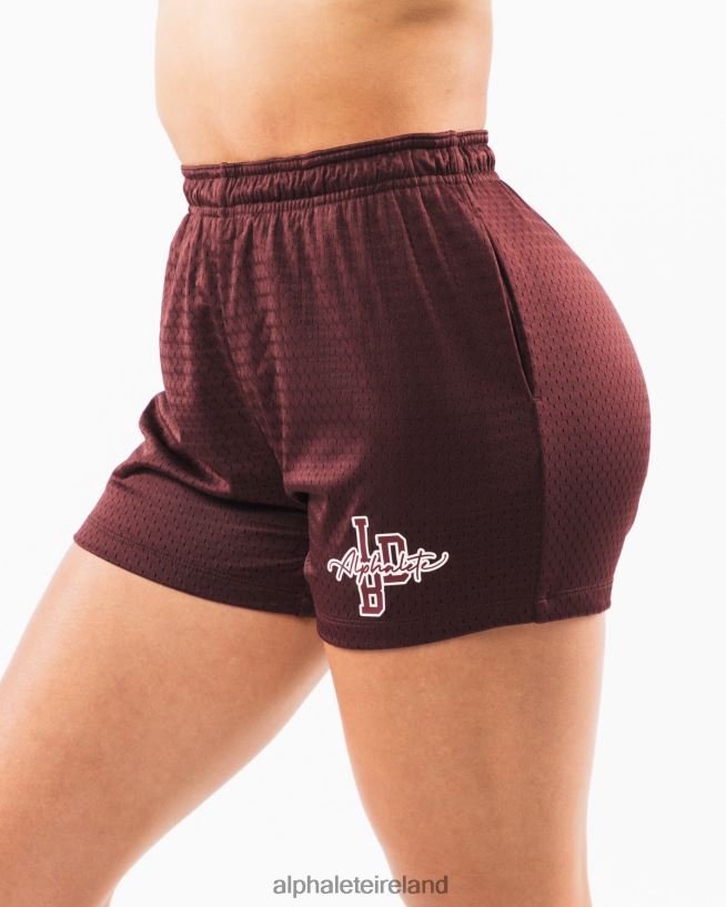 Clothing IE Alphalete Women Signature Mesh Short 4" Sangria Red 2L4400326 - Image 3