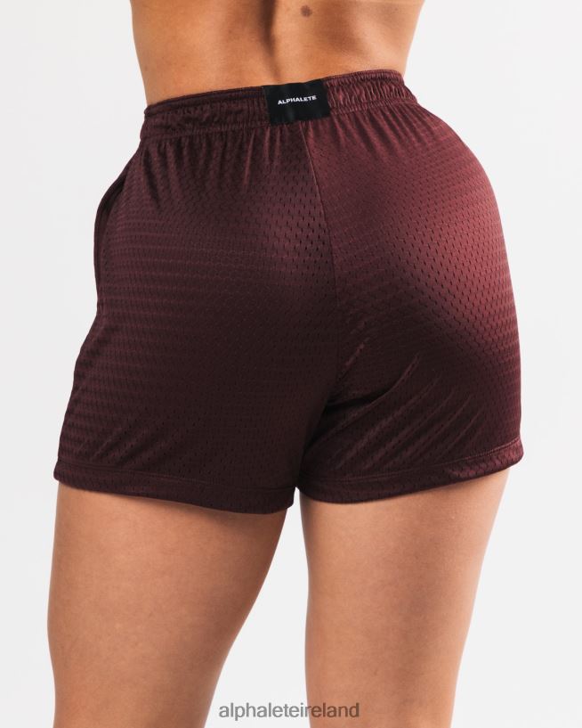 Clothing IE Alphalete Women Signature Mesh Short 4" Sangria Red 2L4400326 - Image 4