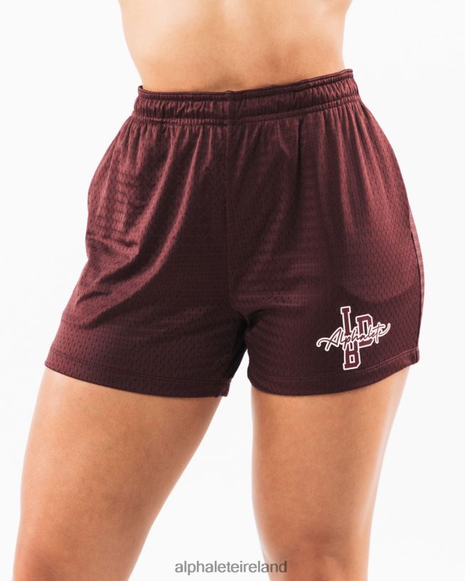 Clothing IE Alphalete Women Signature Mesh Short 4" Sangria Red 2L4400326 - Image 1