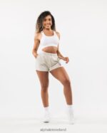 Clothing IE Alphalete Women Signature Mesh Short 4" Sea Shell Brown 2L4400325 - Image 2