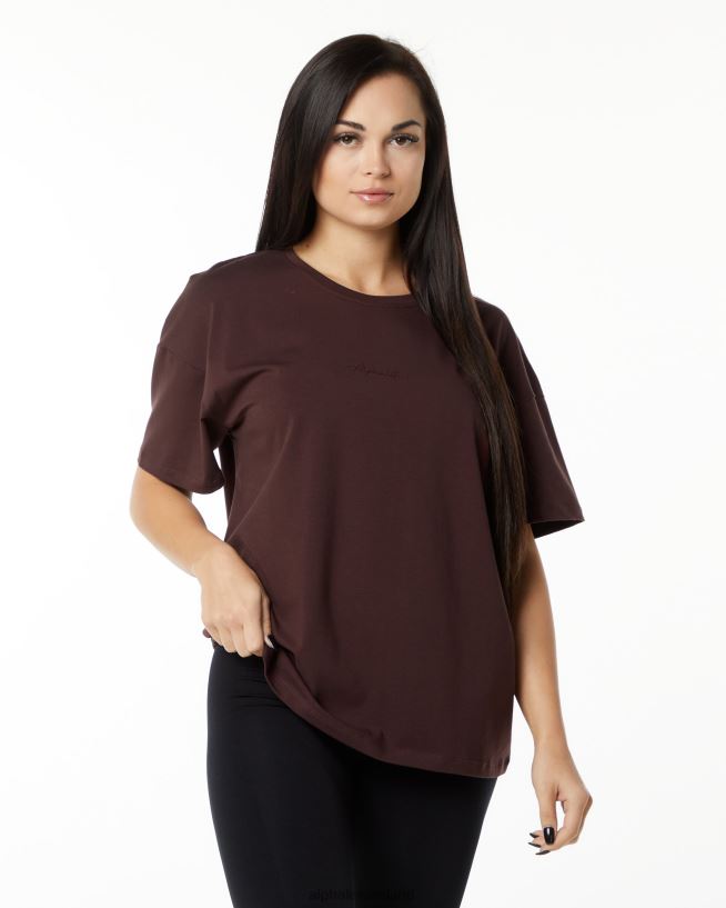 Clothing IE Alphalete Women Signature Oversized Tee Burgundy Red 2L4400237 - Image 2
