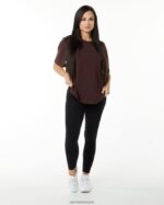Clothing IE Alphalete Women Signature Oversized Tee Burgundy Red 2L4400237 - Image 3