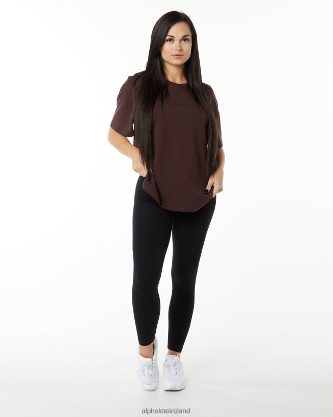 Clothing IE Alphalete Women Signature Oversized Tee Burgundy Red 2L4400237 - Image 3
