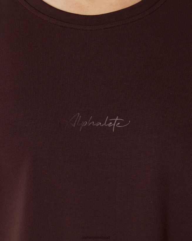 Clothing IE Alphalete Women Signature Oversized Tee Burgundy Red 2L4400237 - Image 4