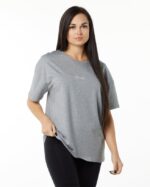 Clothing IE Alphalete Women Signature Oversized Tee Heather Grey 2L4400234 - Image 2