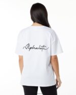 Clothing IE Alphalete Women Signature Oversized Tee White Black 2L4400233