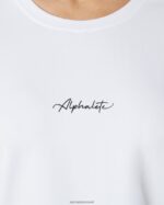 Clothing IE Alphalete Women Signature Oversized Tee White Black 2L4400233 - Image 4