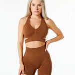 Clothing IE Alphalete Women Stratus Bra Butterscotch Brown 2L4400132