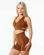 Clothing IE Alphalete Women Stratus Bra Butterscotch Brown 2L4400132 - Image 3