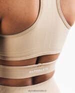 Clothing IE Alphalete Women Stratus Bra Linen Brown 2L4400100 - Image 4