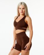 Clothing IE Alphalete Women Stratus Bra Rich Brown 2L4400133 - Image 3