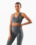 Clothing IE Alphalete Women Stratus Bra Smoke Grey 2L4400112 - Image 3