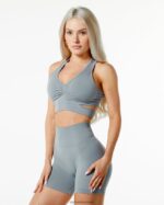 Clothing IE Alphalete Women Stratus Bra Utility Grey 2L4400121 - Image 3