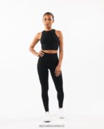 Clothing IE Alphalete Women Stratus Crop Tank Black 2L4400176 - Image 2