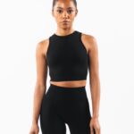 Clothing IE Alphalete Women Stratus Crop Tank Black 2L4400176