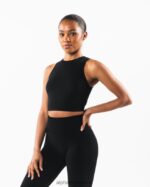 Clothing IE Alphalete Women Stratus Crop Tank Black 2L4400176 - Image 3