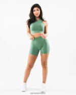 Clothing IE Alphalete Women Stratus Crop Tank Jade Green 2L4400165 - Image 2