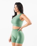 Clothing IE Alphalete Women Stratus Crop Tank Jade Green 2L4400165 - Image 3