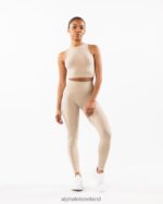 Clothing IE Alphalete Women Stratus Crop Tank Linen Brown 2L4400172 - Image 2