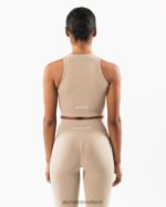 Clothing IE Alphalete Women Stratus Crop Tank Linen Brown 2L4400172 - Image 4