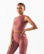 Clothing IE Alphalete Women Stratus Crop Tank Rose Red 2L4400171 - Image 3