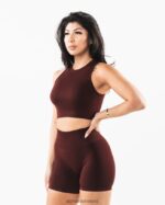 Clothing IE Alphalete Women Stratus Crop Tank Sangria Red 2L4400169 - Image 3