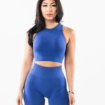 Clothing IE Alphalete Women Stratus Crop Tank Sapphire Blue 2L4400168