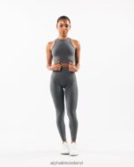 Clothing IE Alphalete Women Stratus Crop Tank Smoke Grey 2L4400175 - Image 2