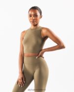 Clothing IE Alphalete Women Stratus Crop Tank Willow Green 2L4400173 - Image 3