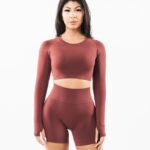 Clothing IE Alphalete Women Stratus LS Crop Autumn Red 2L4400254