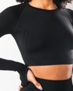 Clothing IE Alphalete Women Stratus LS Crop Black 2L4400259 - Image 5