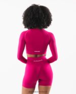Clothing IE Alphalete Women Stratus LS Crop Magenta Pink 2L4400249 - Image 4