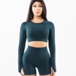 Clothing IE Alphalete Women Stratus LS Crop Midnight Blue 2L4400257