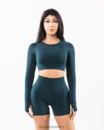 Clothing IE Alphalete Women Stratus LS Crop Midnight Blue 2L4400257