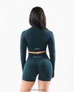 Clothing IE Alphalete Women Stratus LS Crop Midnight Blue 2L4400257 - Image 4